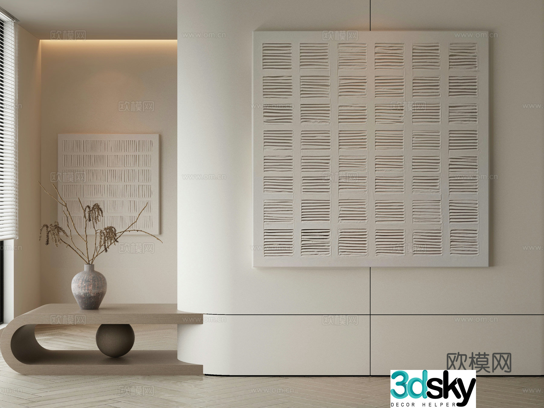 Modern decorative painting Texture painting Abstract painting 3d model