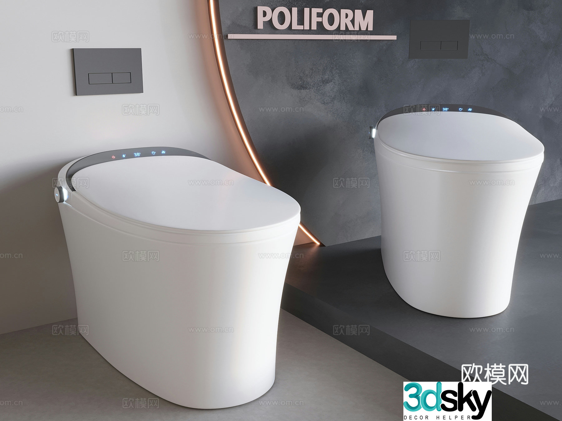 Smart toilet toilet 3d model