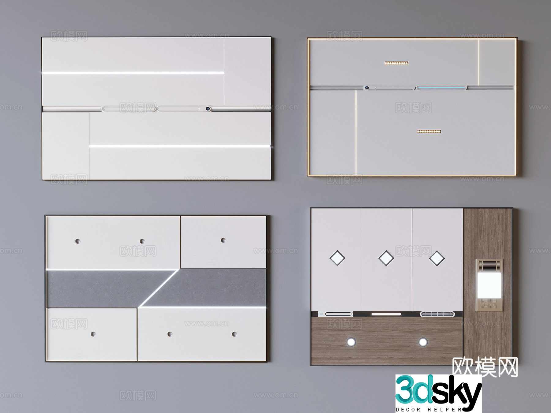 Integrated honeycomb large-board ceiling aluminum buckle board integrated bathroom heater 3D model