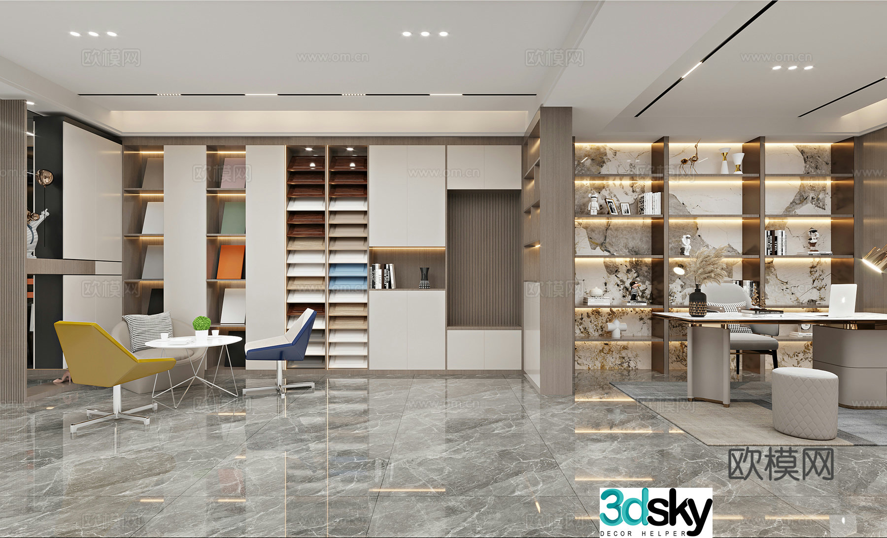 Modern furniture showroom plate sample showroom 3d model