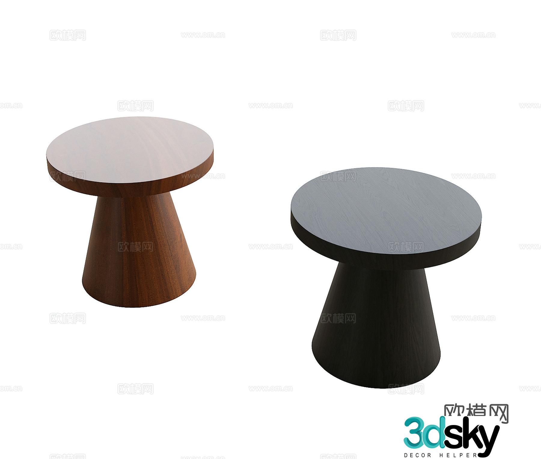 Modern side table corner table round stool 3d model
