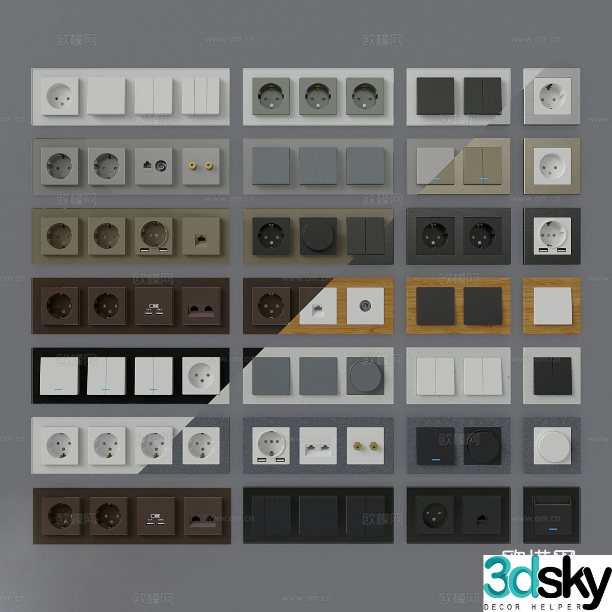 Air conditioning switch panel 3d model