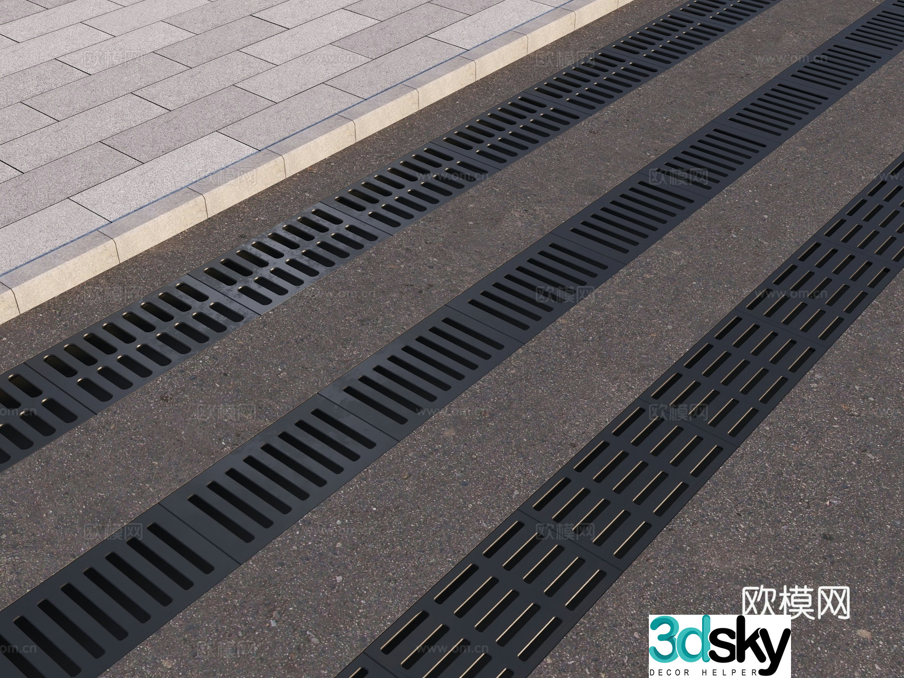 Manhole cover Rainwater grate Drainage manhole cover Drainage ditch cover Municipal manhole cover 3D model