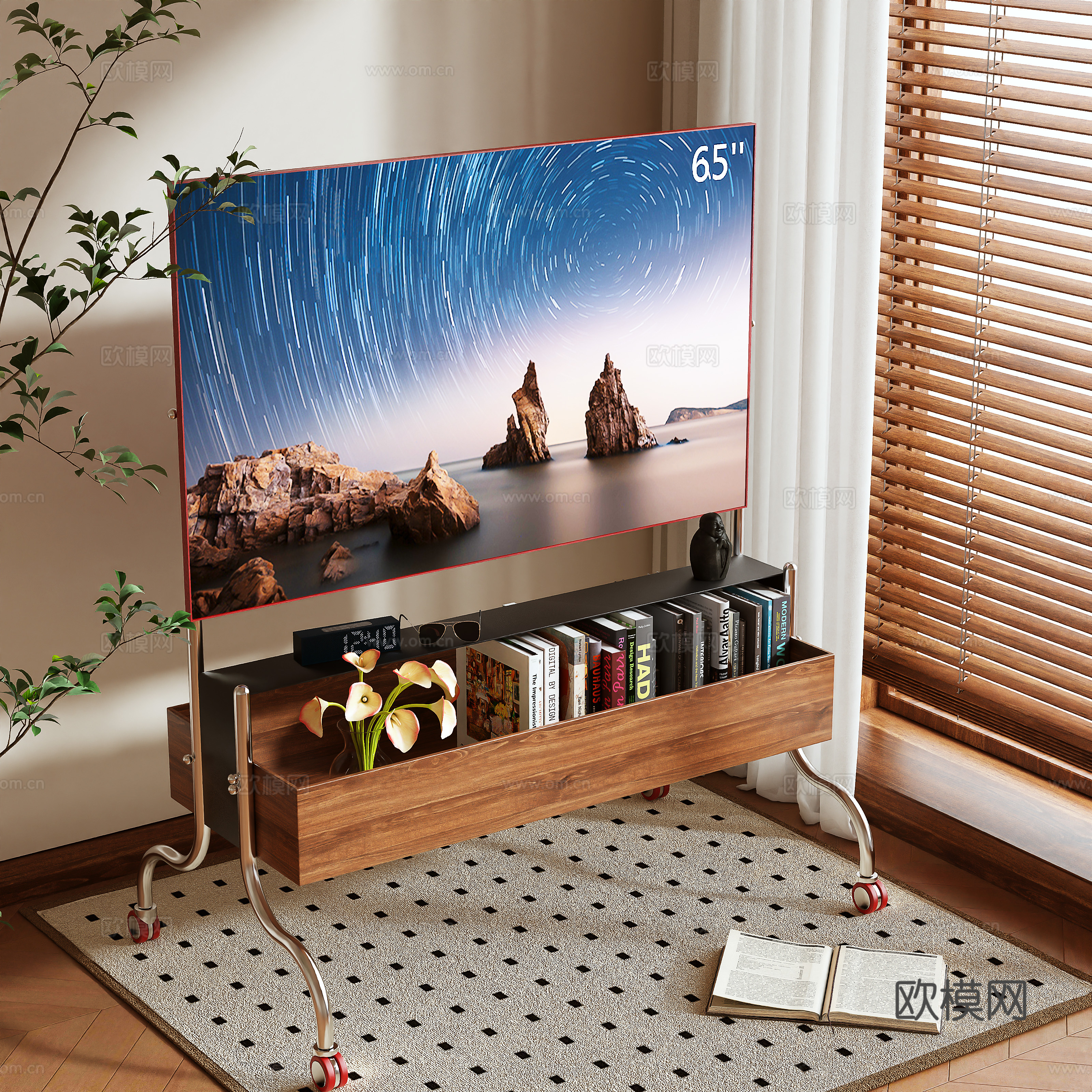 tv stand movable tv 3d model