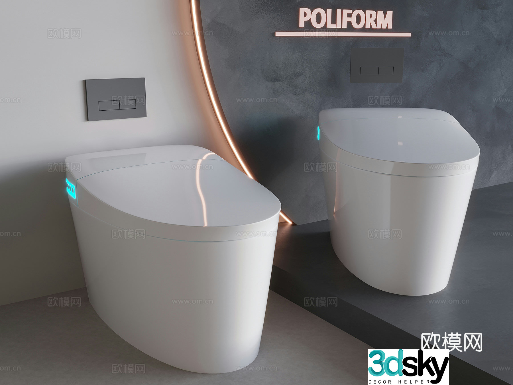 Smart toilet toilet 3D model