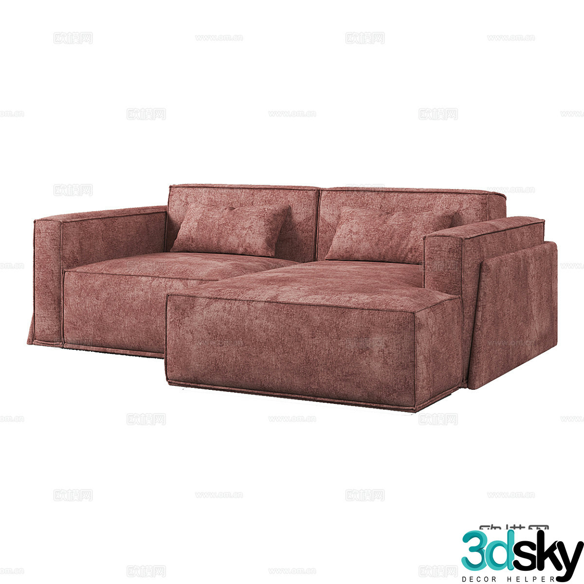Modern simple double sofa 3d model