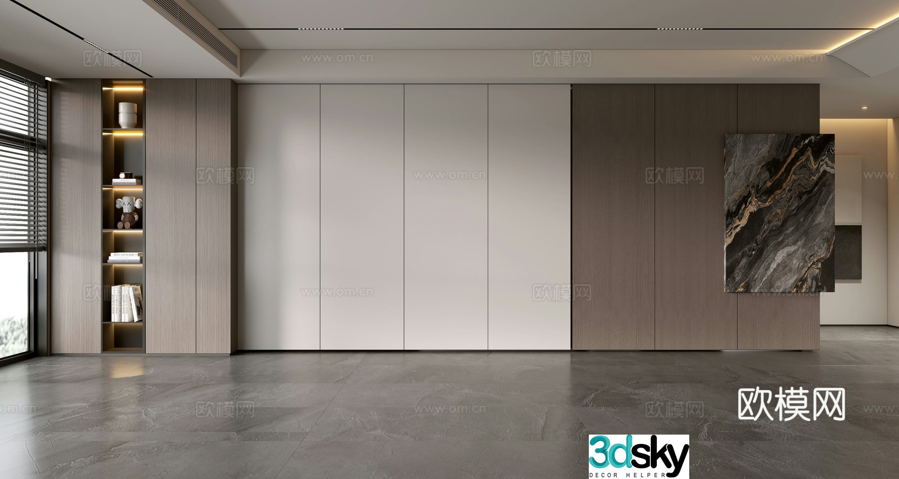 Modern sofa background wall 3d model