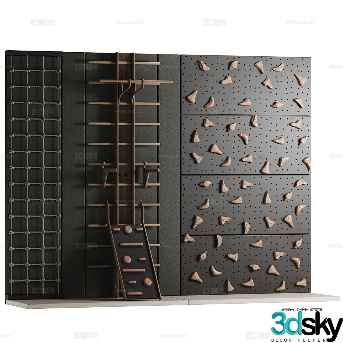 New Chinese style children’s climbing wall 3d model