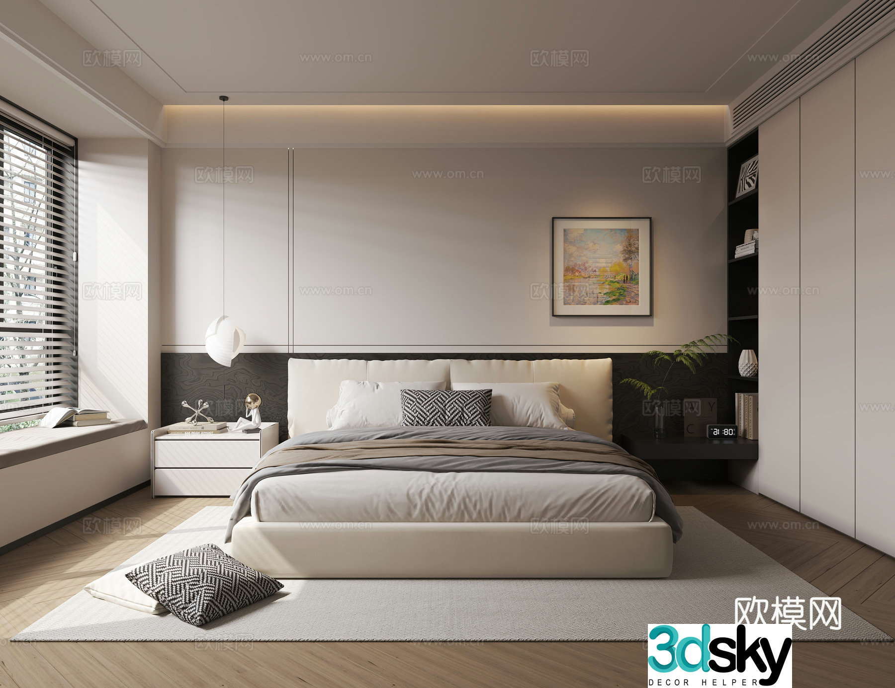 Modern bedroom master bedroom 3d model