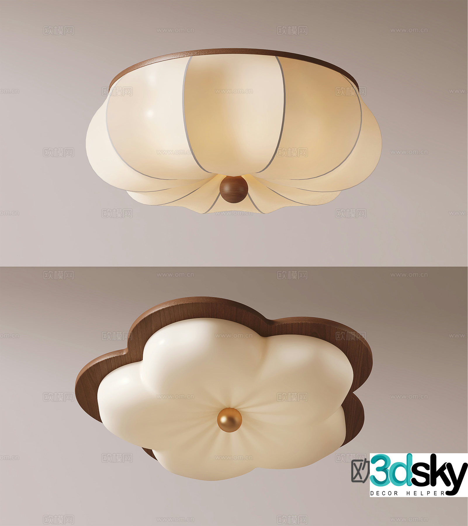 Middle-aged ceiling light 3D model