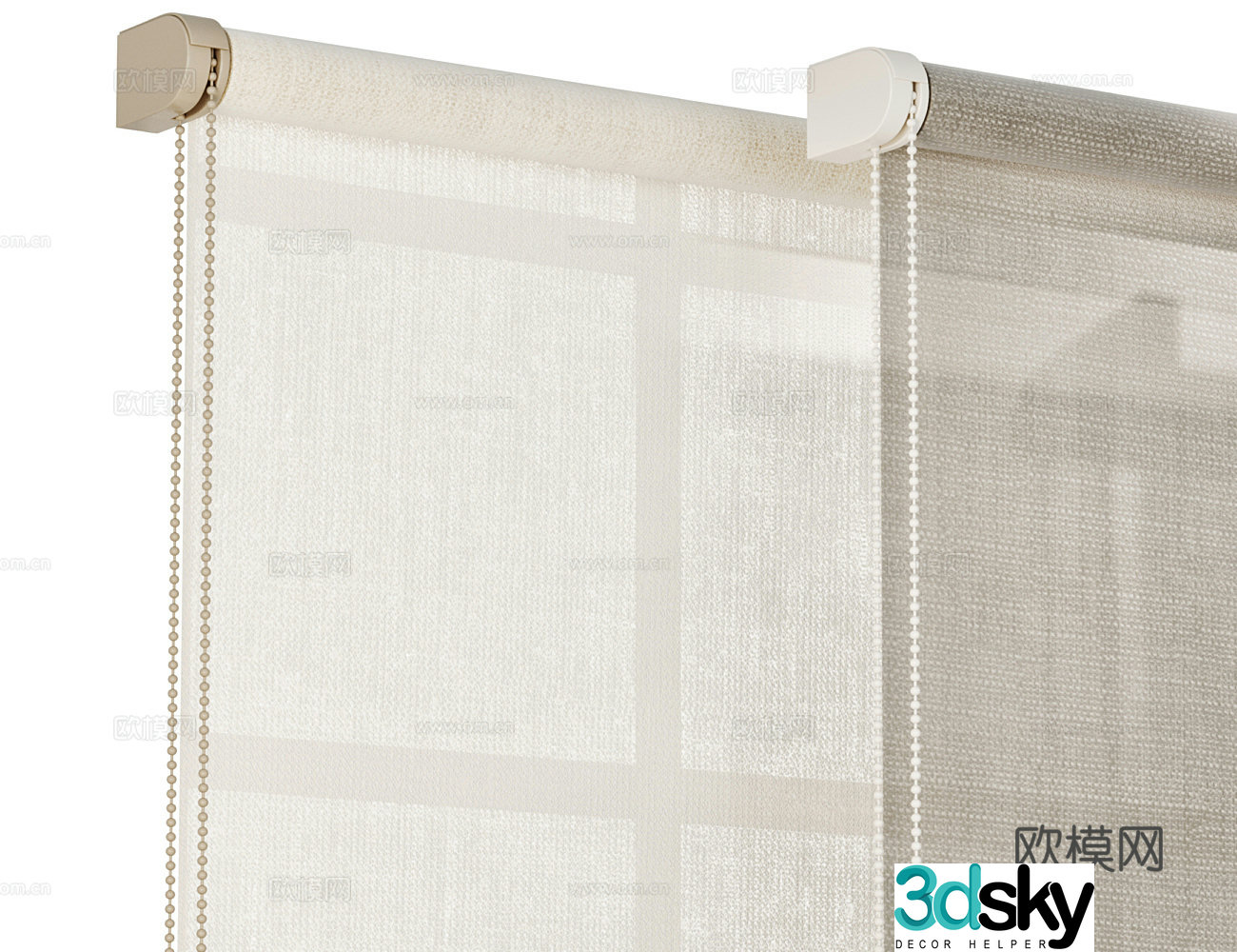 New Chinese Roller Blind 3D Model