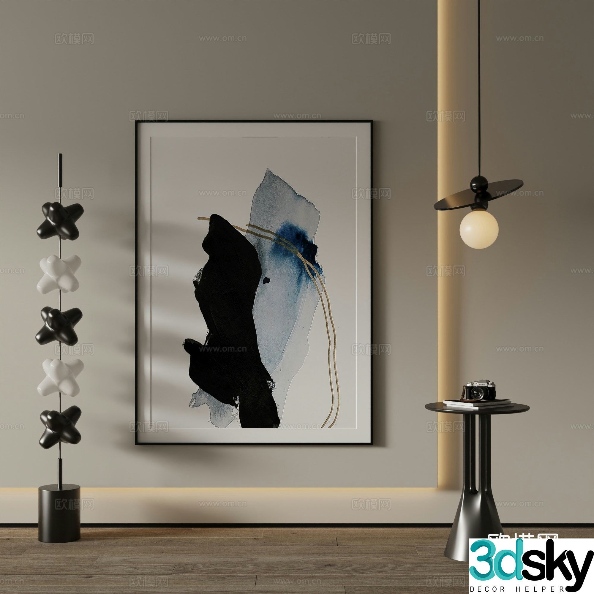 Modern Art Painting Decorative Painting 3D Model