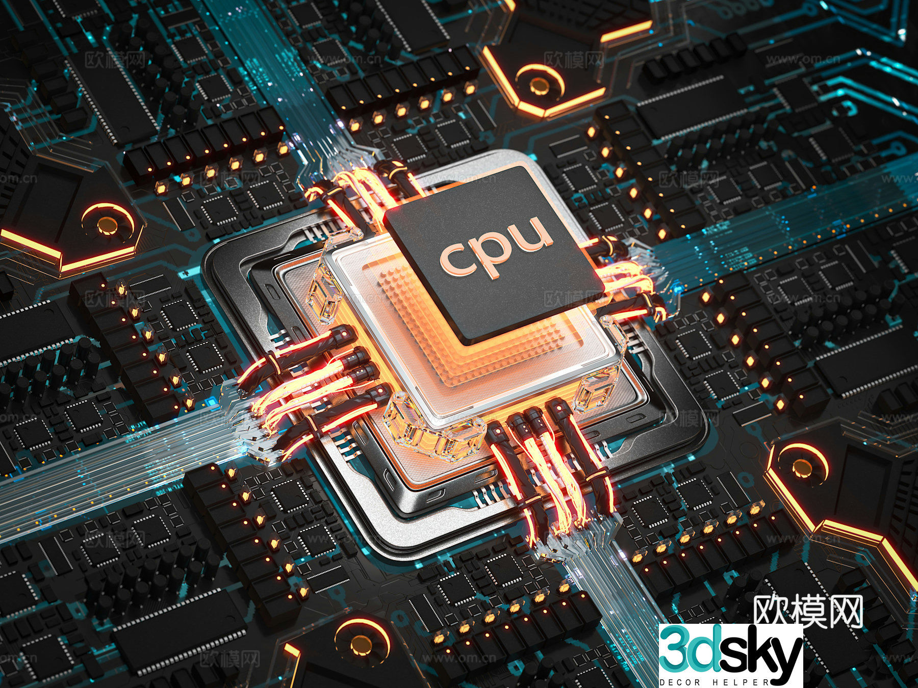Chip CPU Snapdragon Chip Qualcomm Chip Brain Chip Technology Chip 3D model