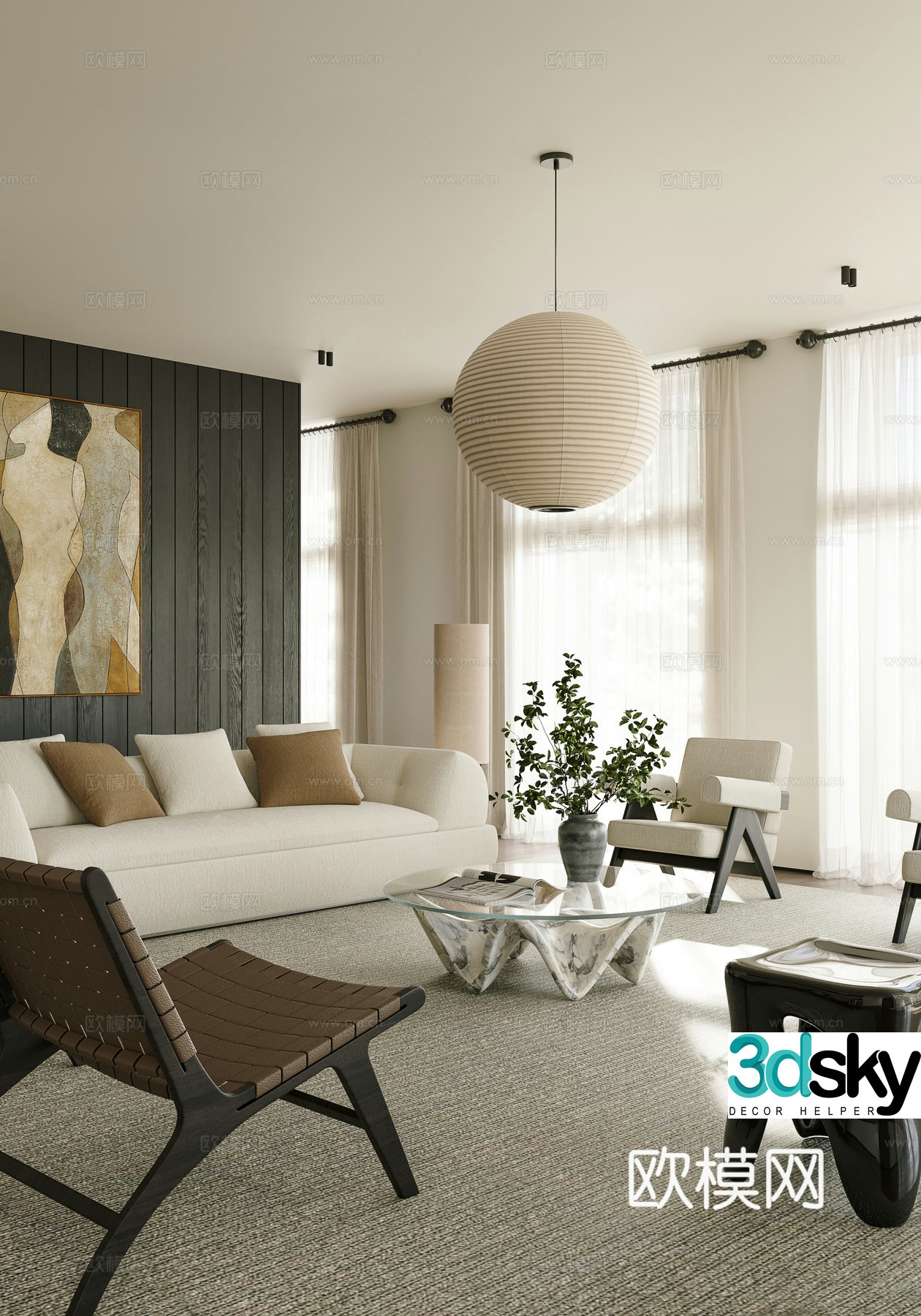 3D model of medieval style living room restaurant