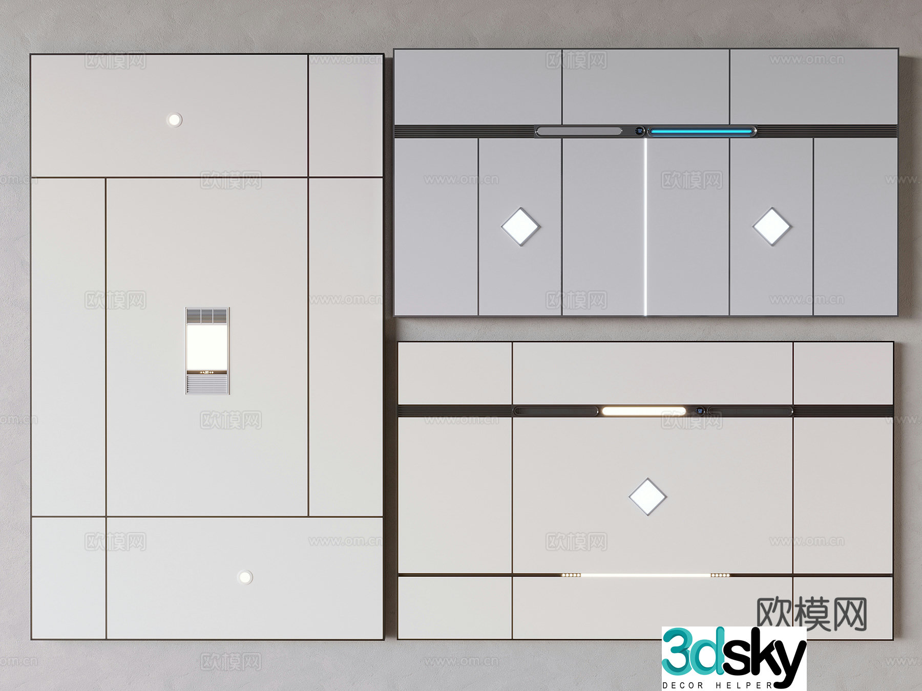 Integrated ceiling honeycomb panel aluminum buckle panel heater integrated bathroom heater 3D model