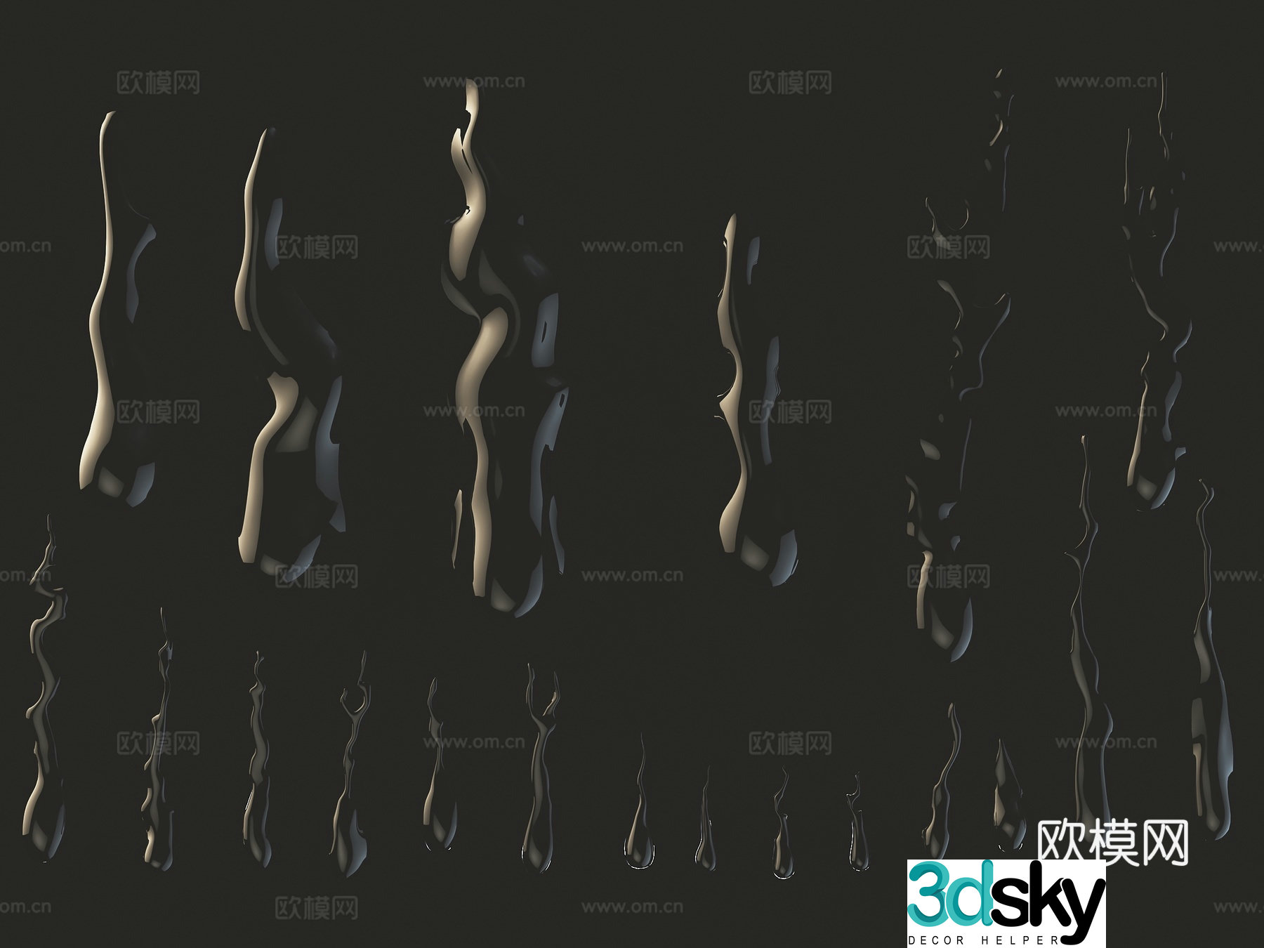 water drop water drop dripping water glass water drop 3d model