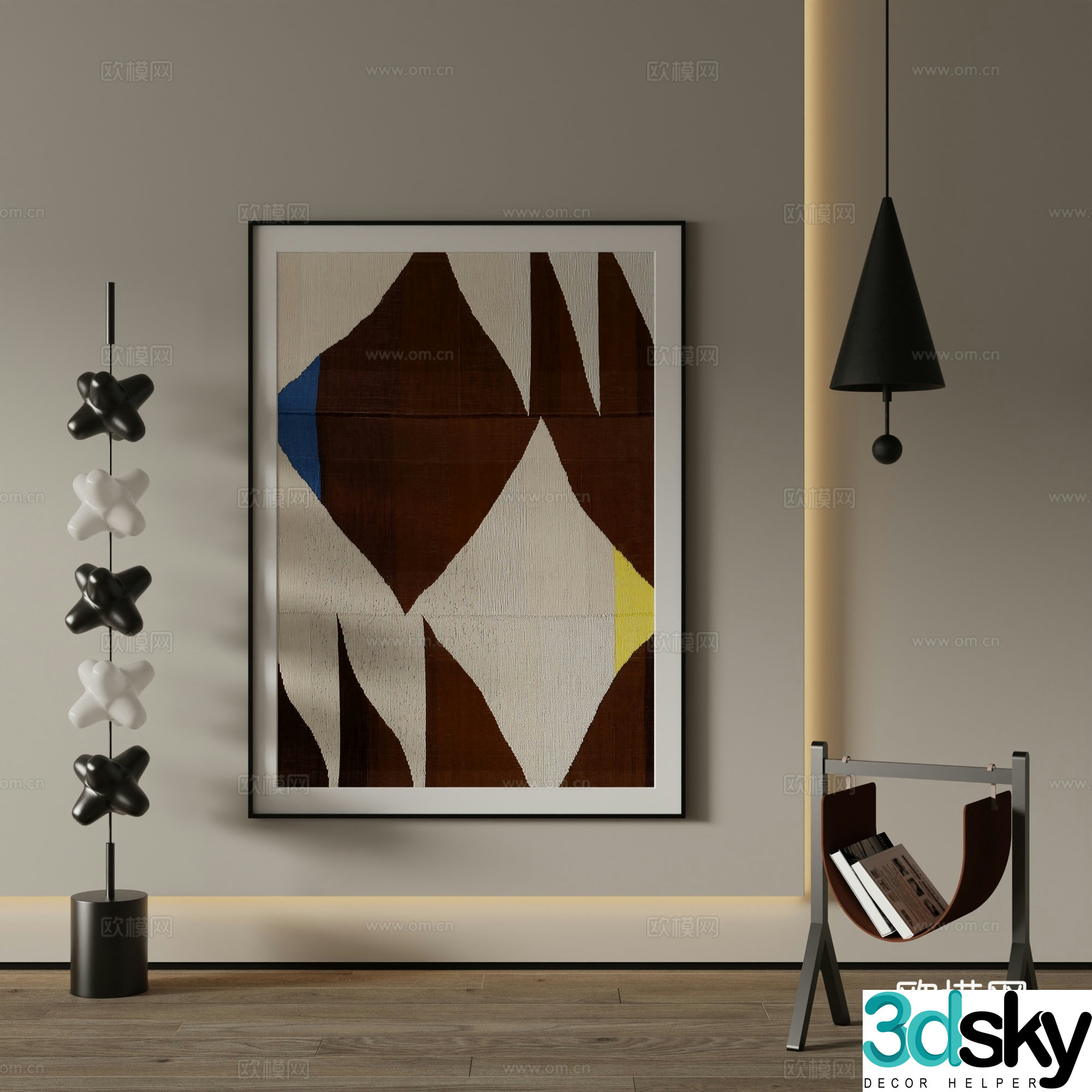 Modern decorative painting Abstract painting 3d model