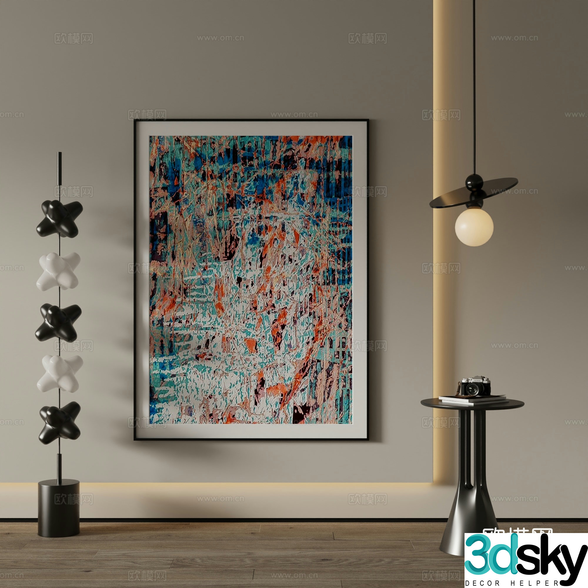 Modern Art Painting Decorative Painting 3D Model