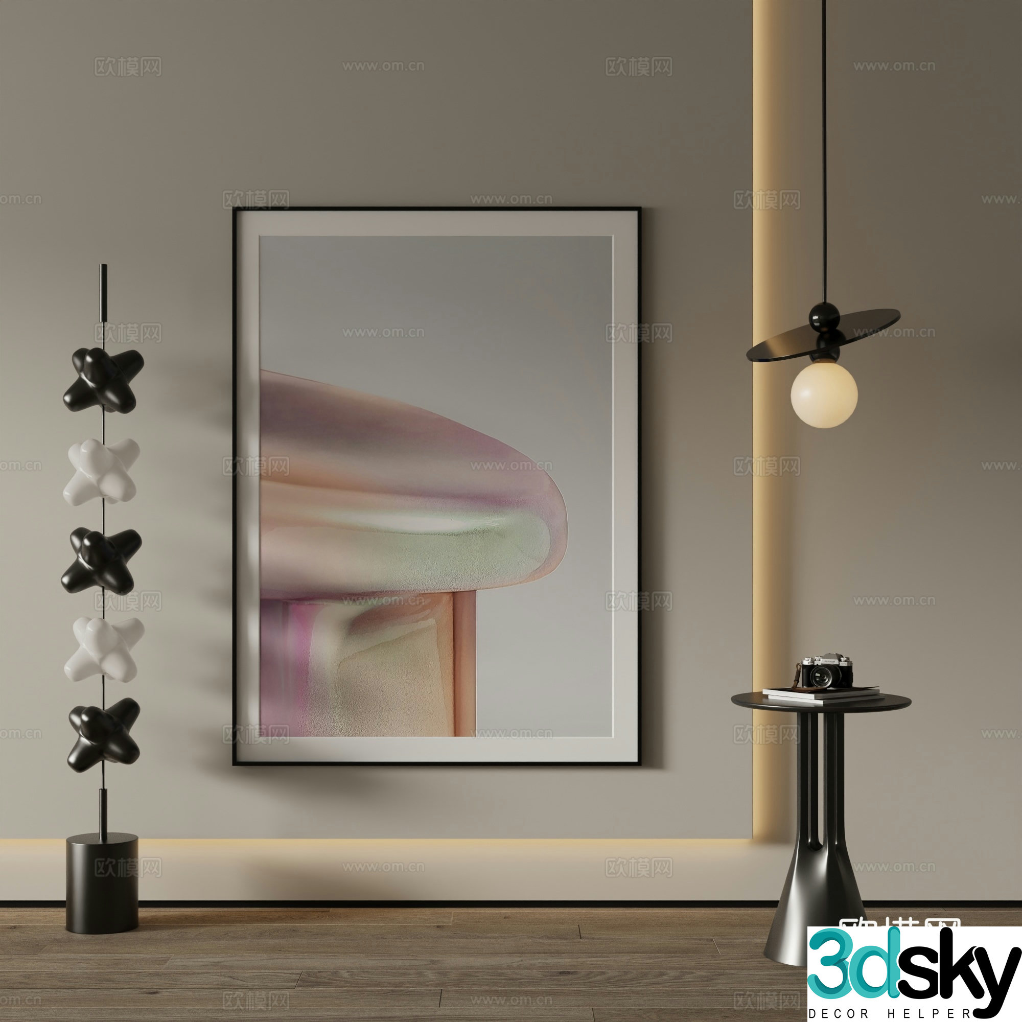 Modern Art Painting Decorative Painting 3D Model
