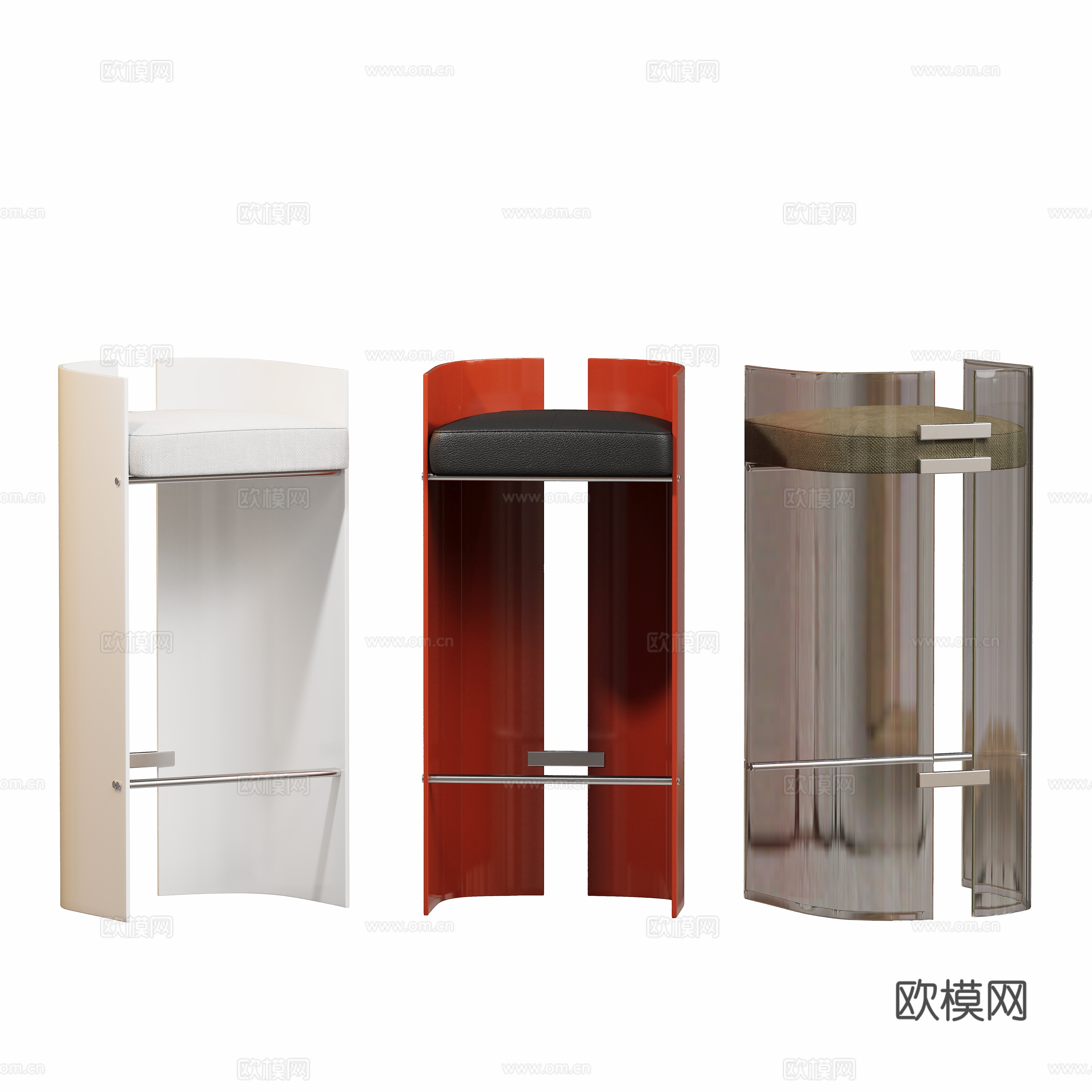 Modern Acrylic Bar Chair Beltail 3D Model