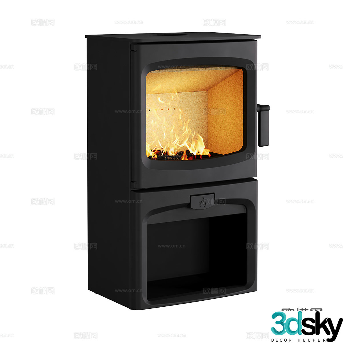 Nordic minimalist fireplace independent fireplace 3d model