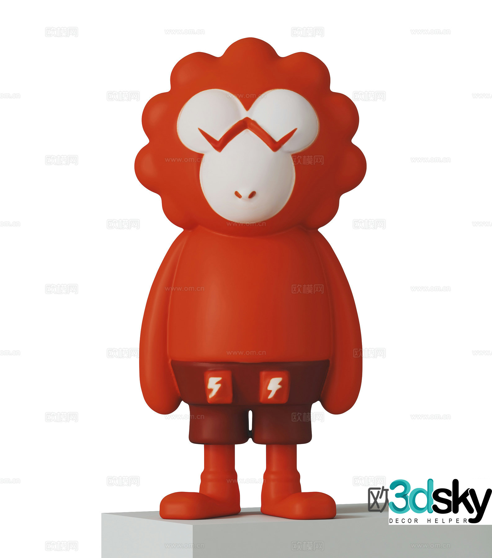 Modern cream doll trendy toy 3d model