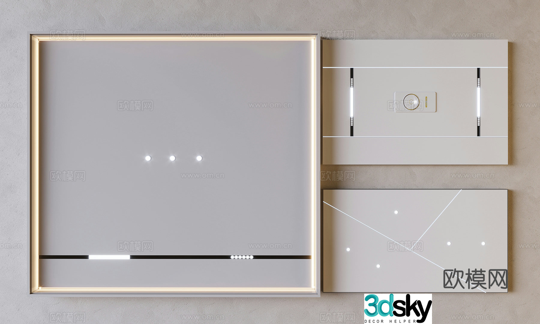 Integrated honeycomb large-sized ceiling aluminum buckle ceiling 3D model