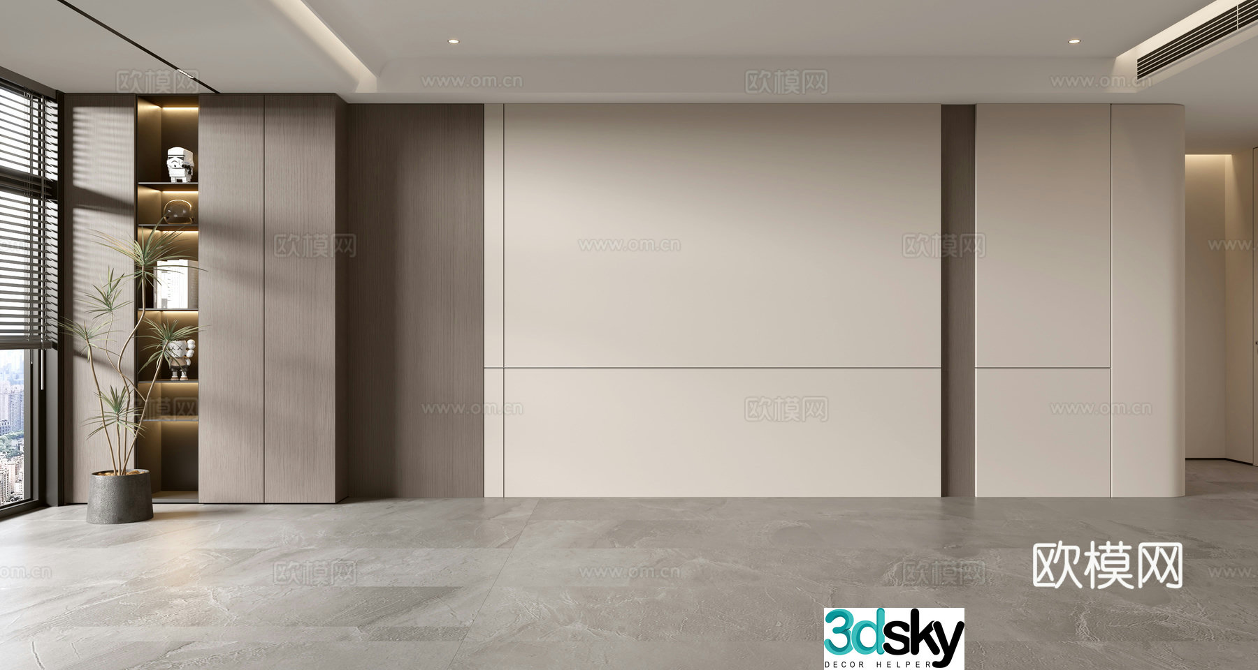 Modern sofa background wall 3d model