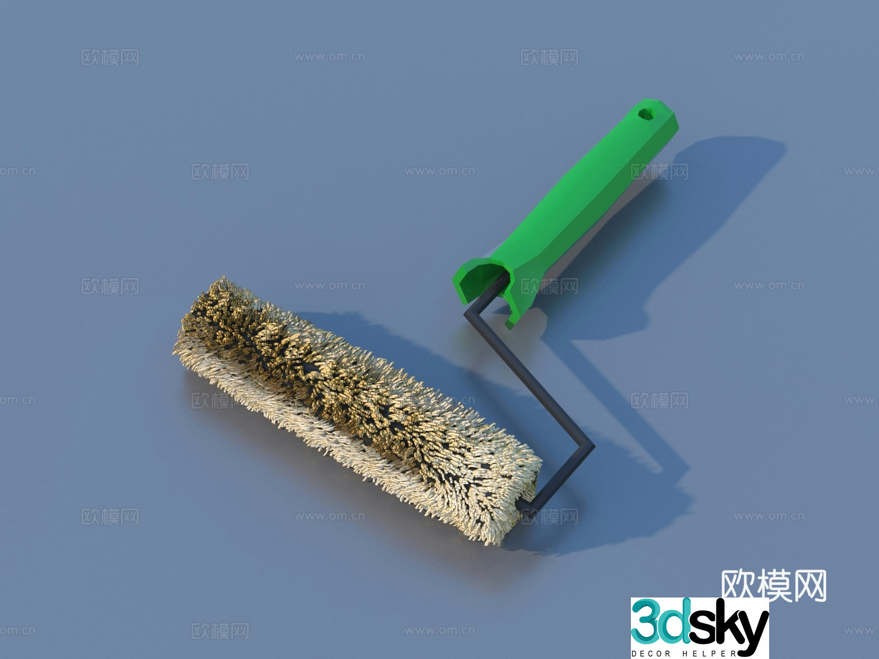 Roller brush brush paint brush 3d model