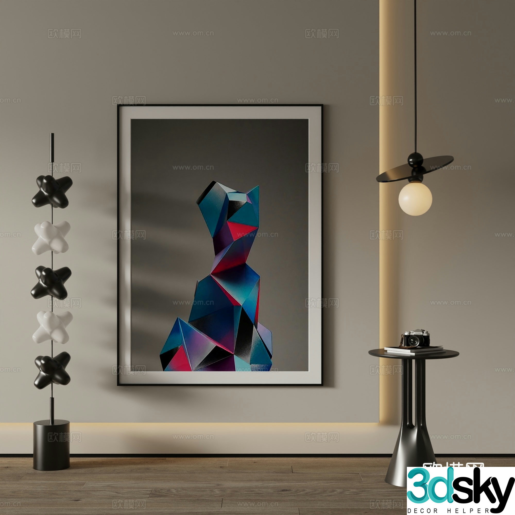 Modern Art Painting Decorative Painting 3D Model