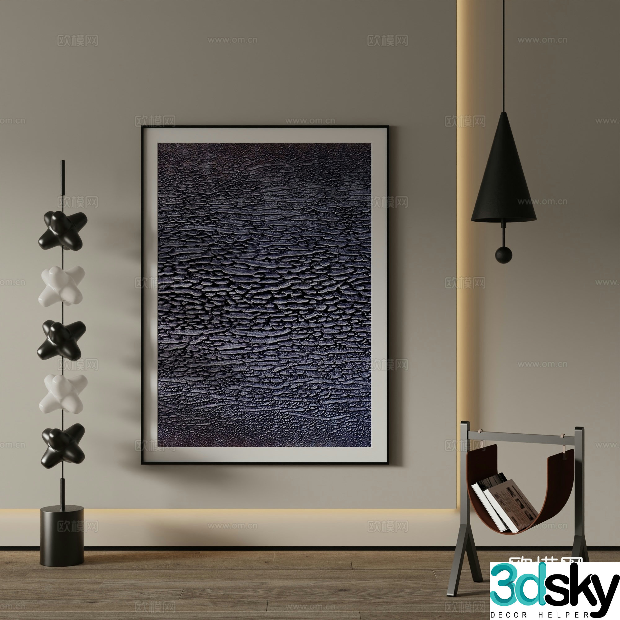 Modern decorative painting Abstract hanging painting 3d model