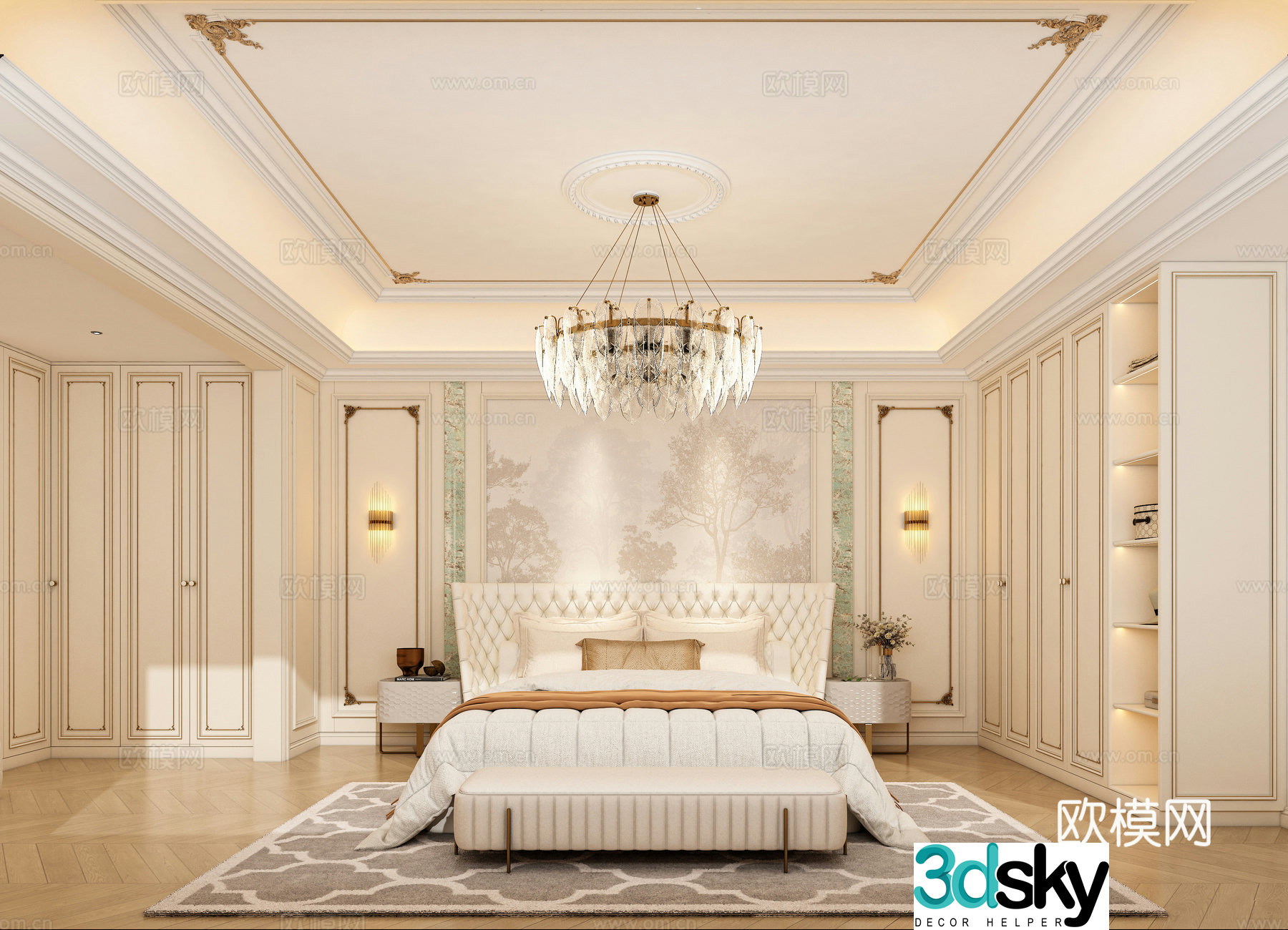 French bedroom master bedroom 3d model