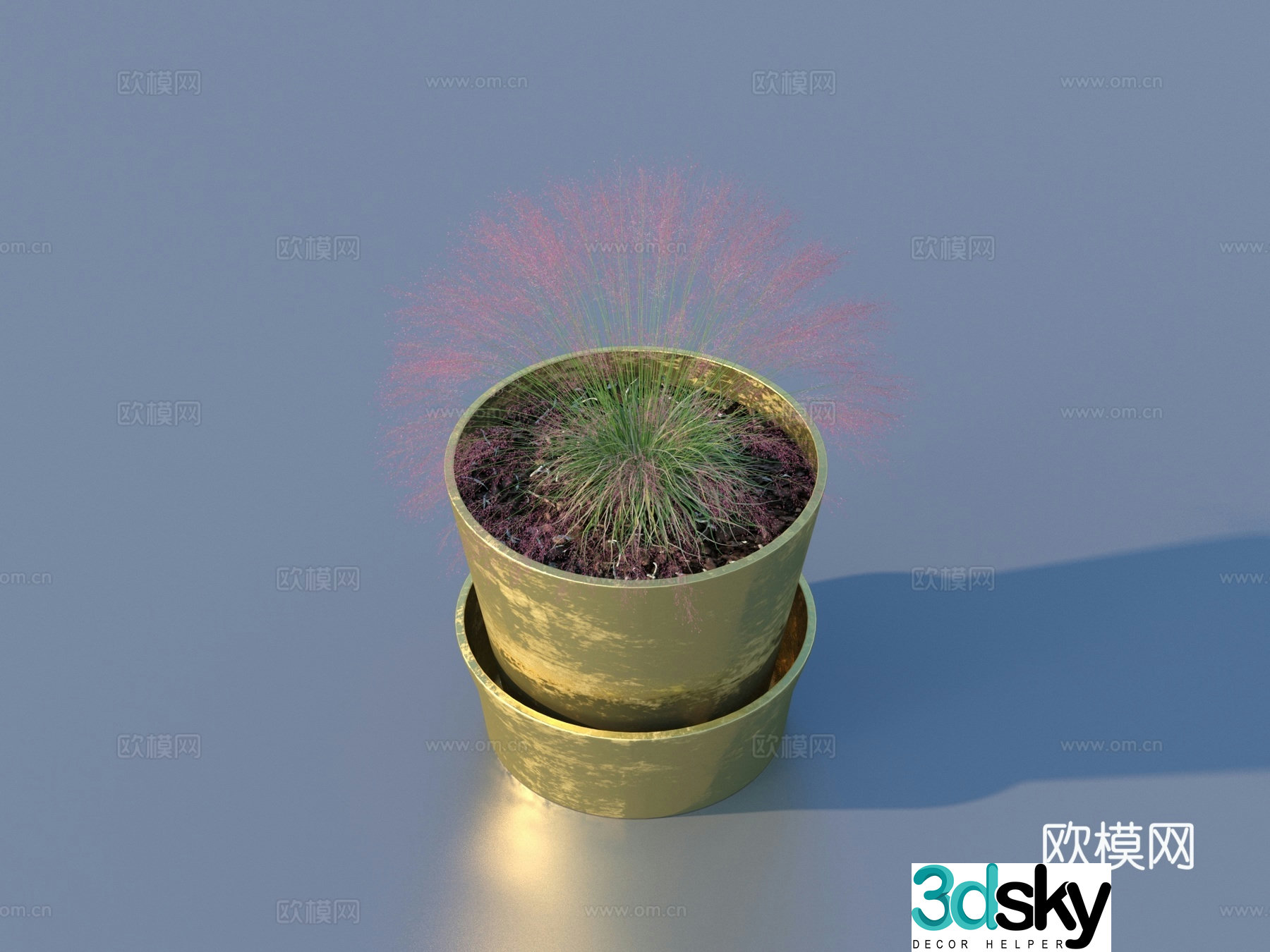 Flower pot pot green plant 3d model