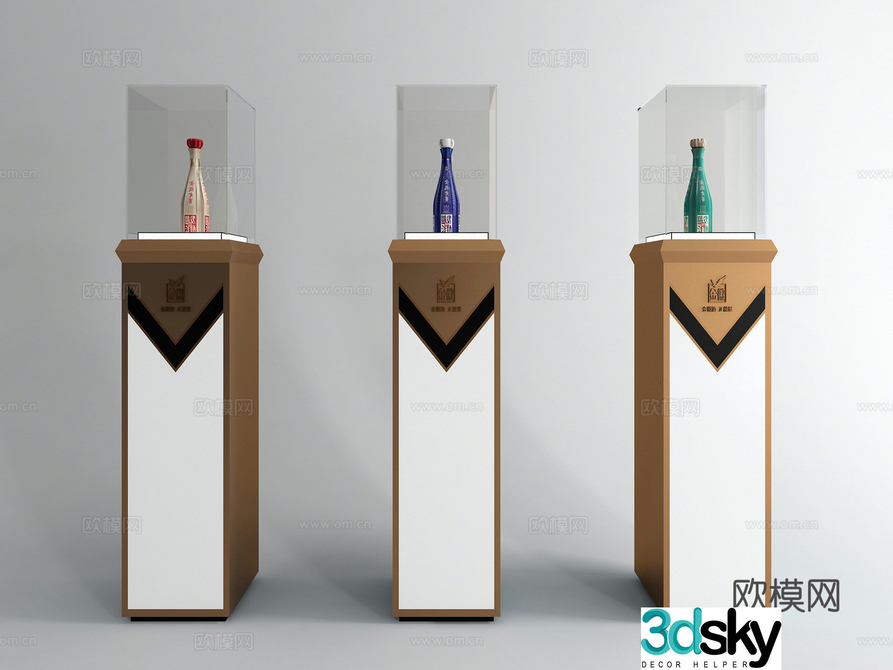 Modern wine booth showcase 3d model