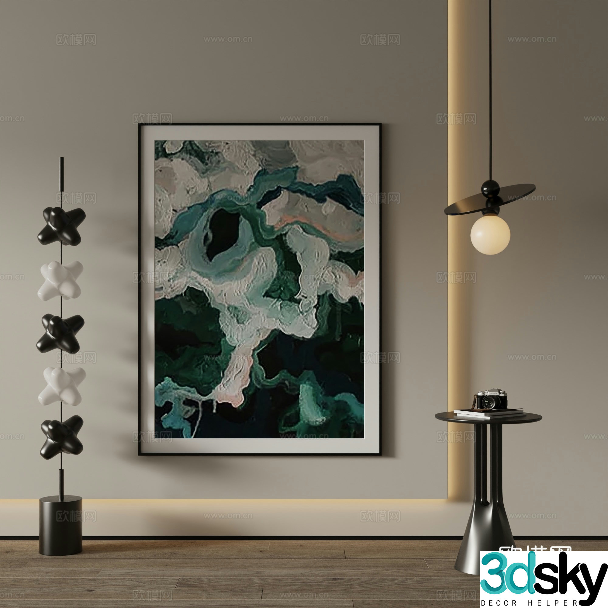 Modern Art Painting Decorative Painting 3D Model