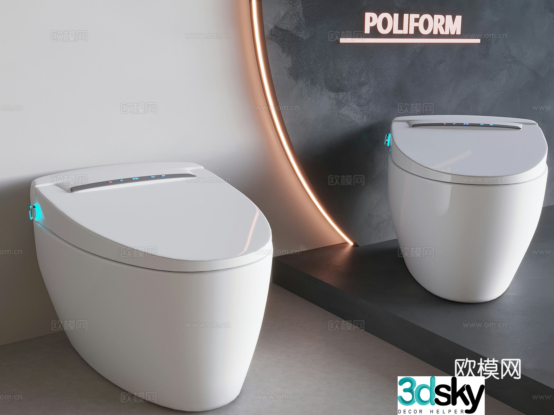 Smart toilet toilet 3D model