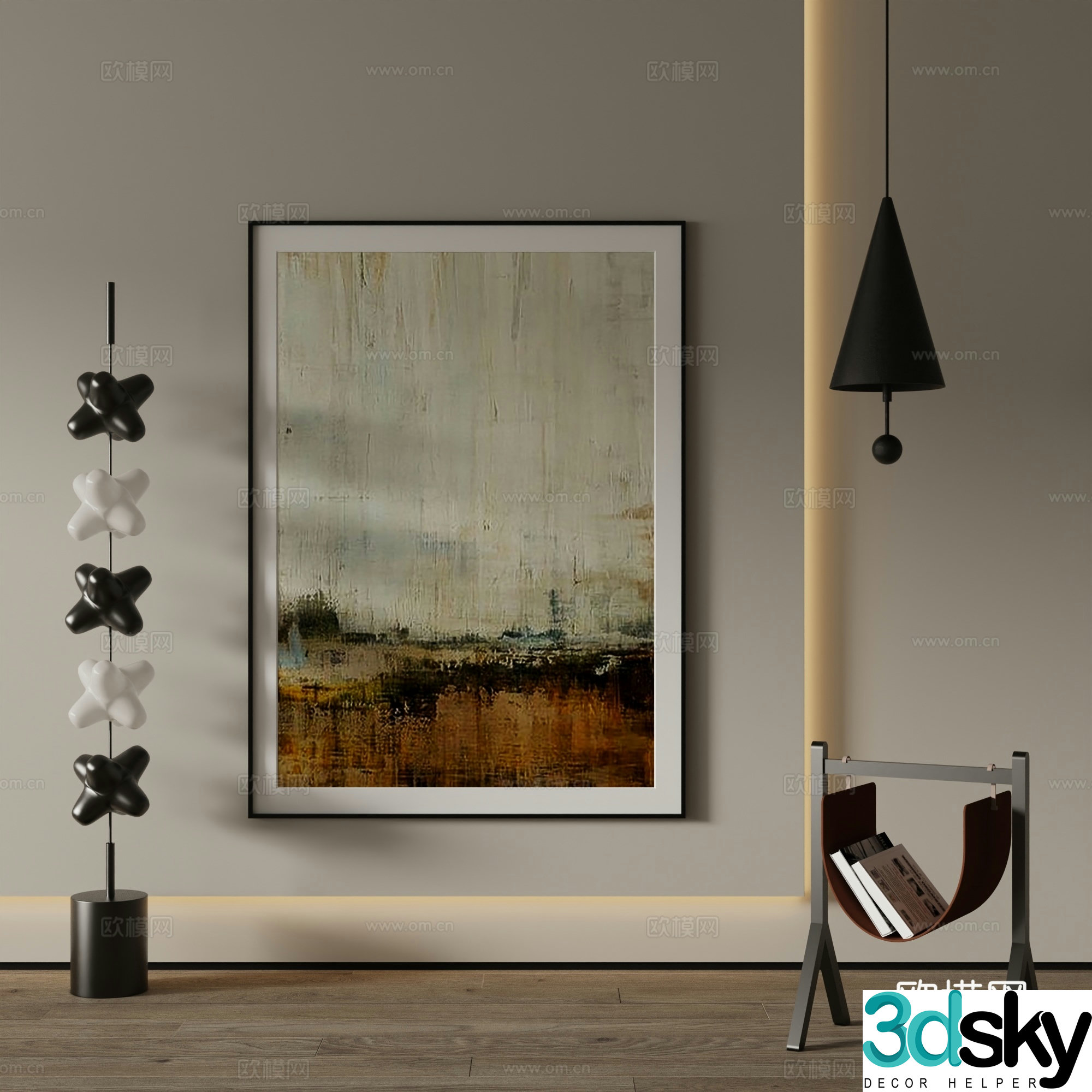 Modern decorative painting Abstract hanging painting 3d model