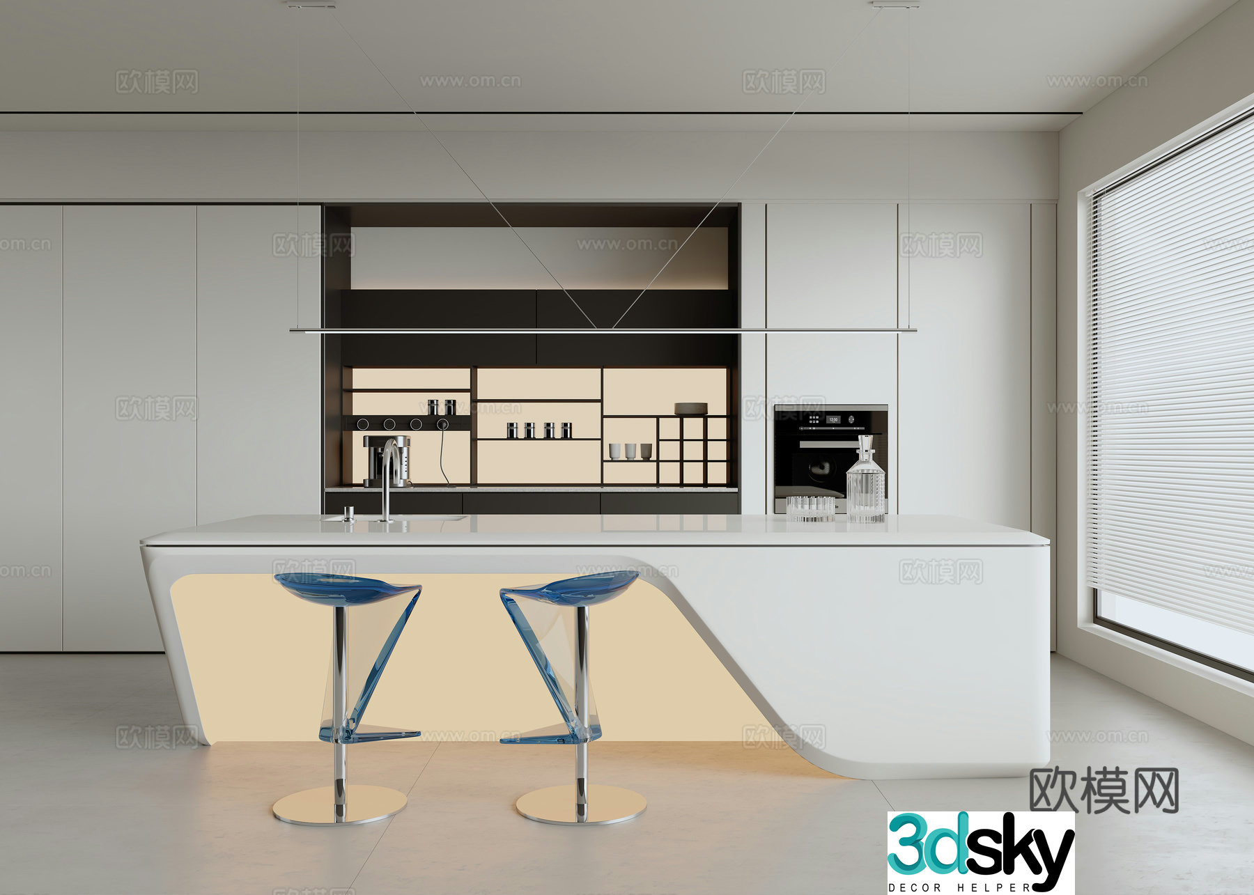 Modern minimalist bar 3D model
