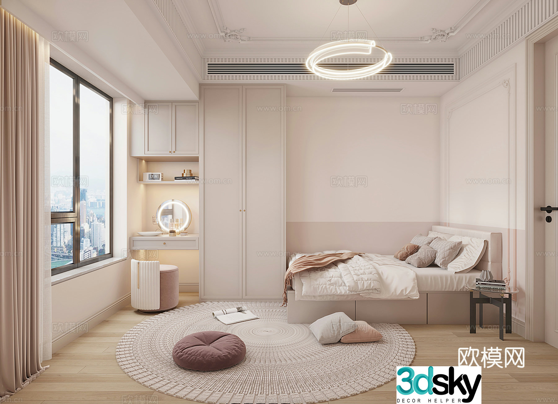 American children’s room girl’s room 3d model