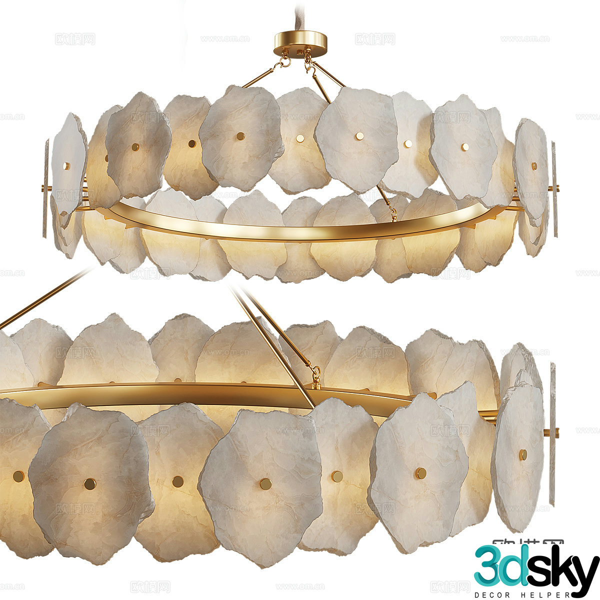 Light luxury wind chandelier 3D model