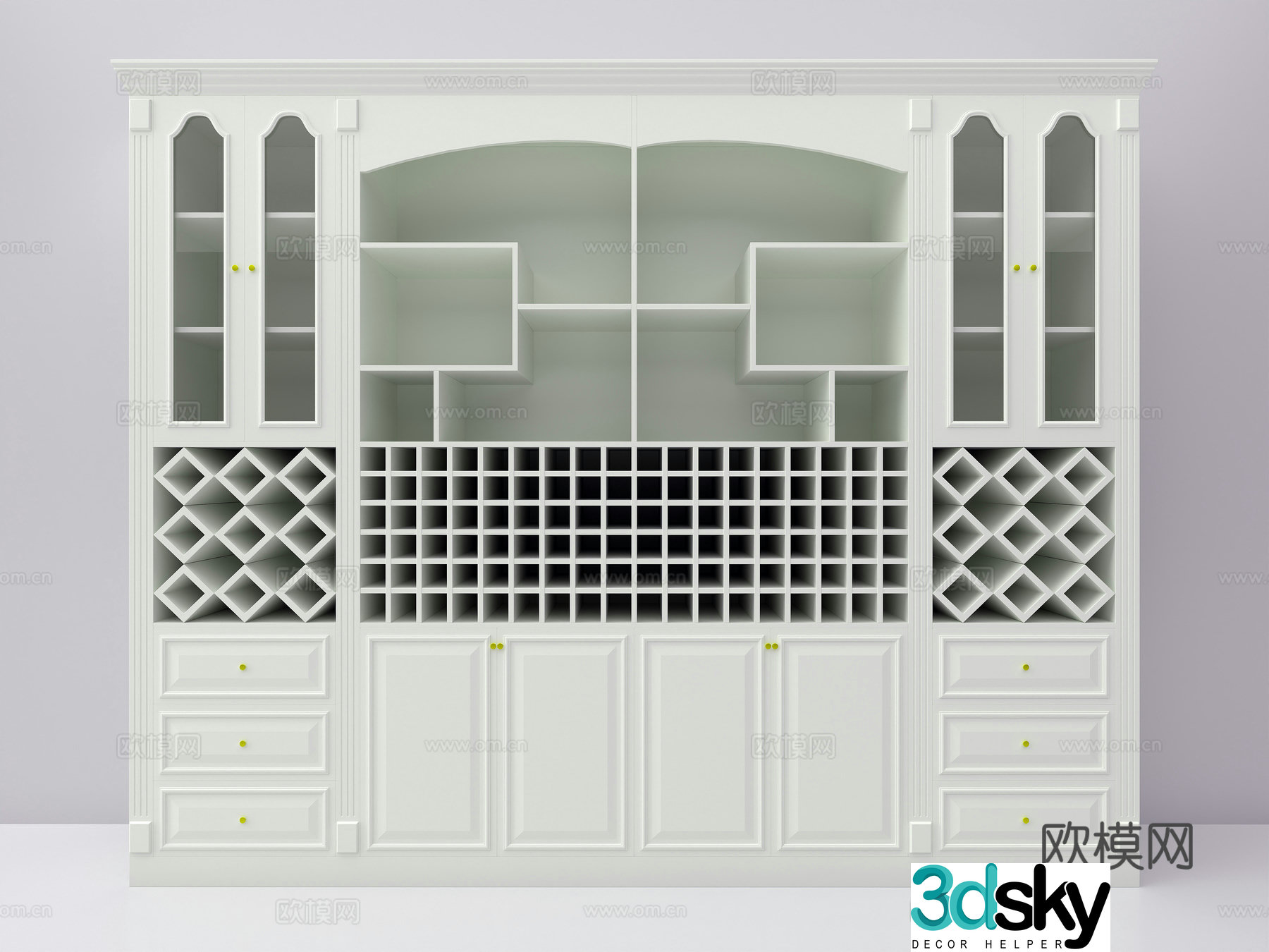 American wine cabinet 3D model