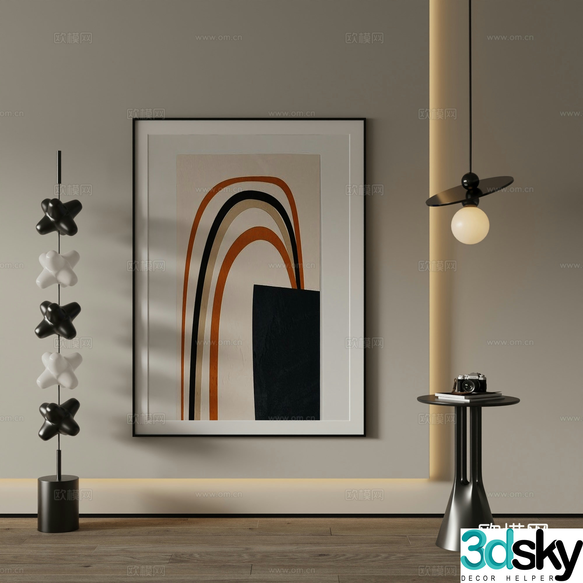 Modern Art Painting Decorative Painting 3D Model