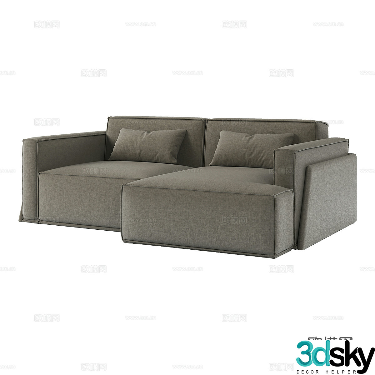 Simple double sofa 3d model