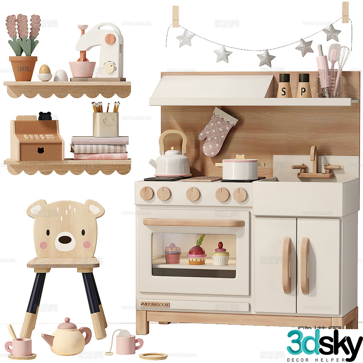 Modern children’s cabinet toy cabinet 3D model