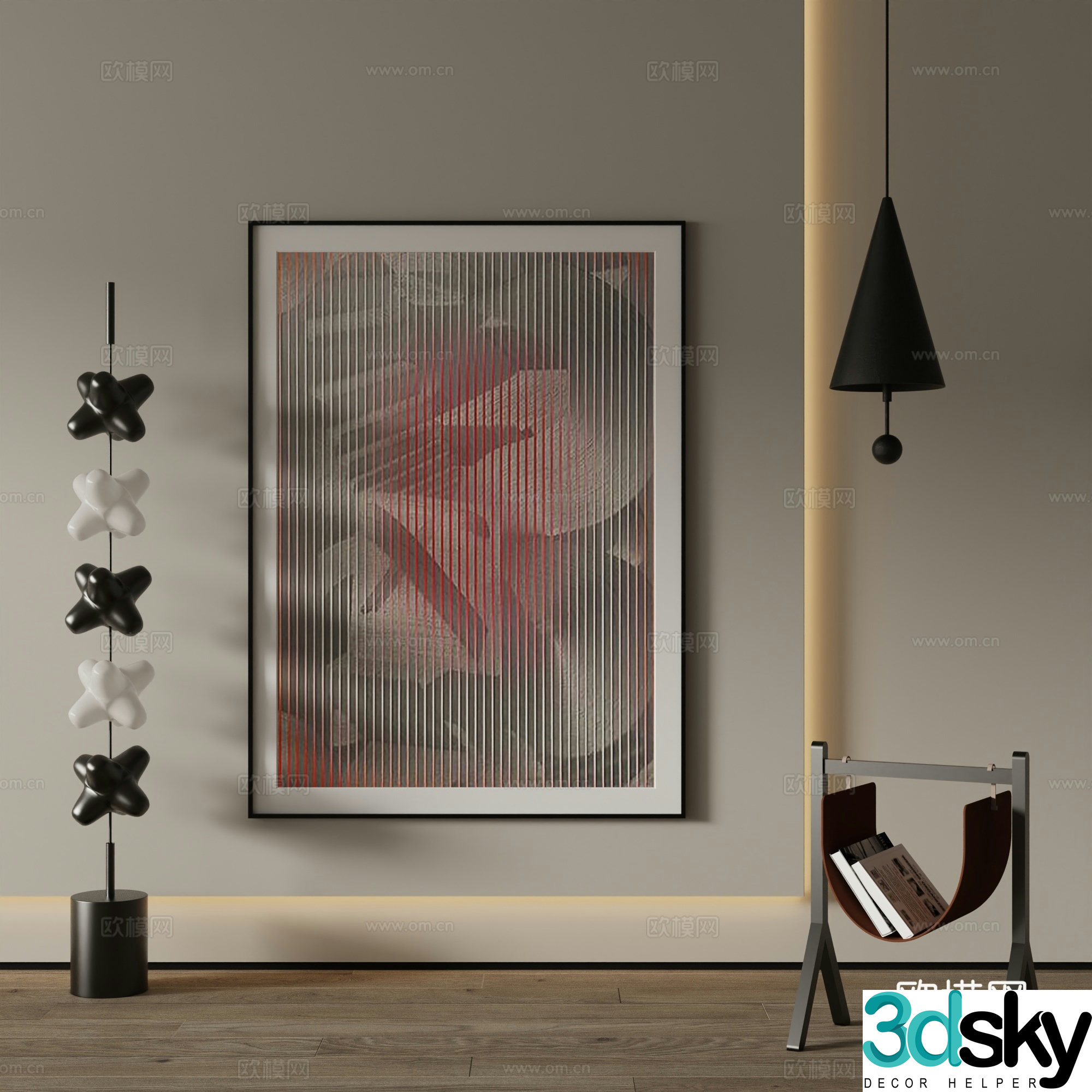 Modern decorative painting Abstract painting 3d model