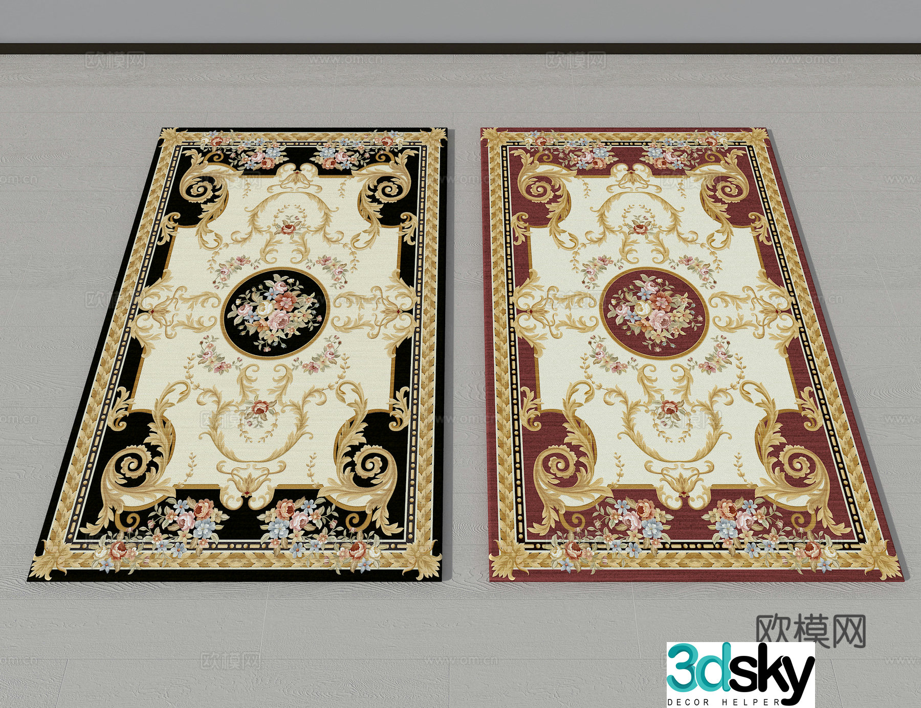 European carpet pattern carpet 3d model