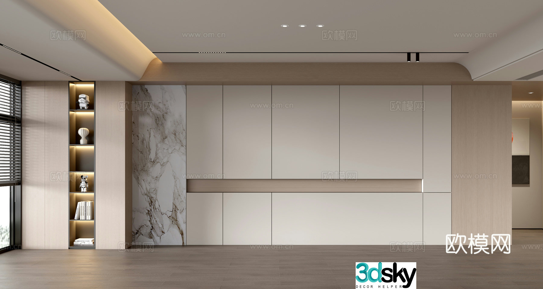 Modern sofa background wall 3d model