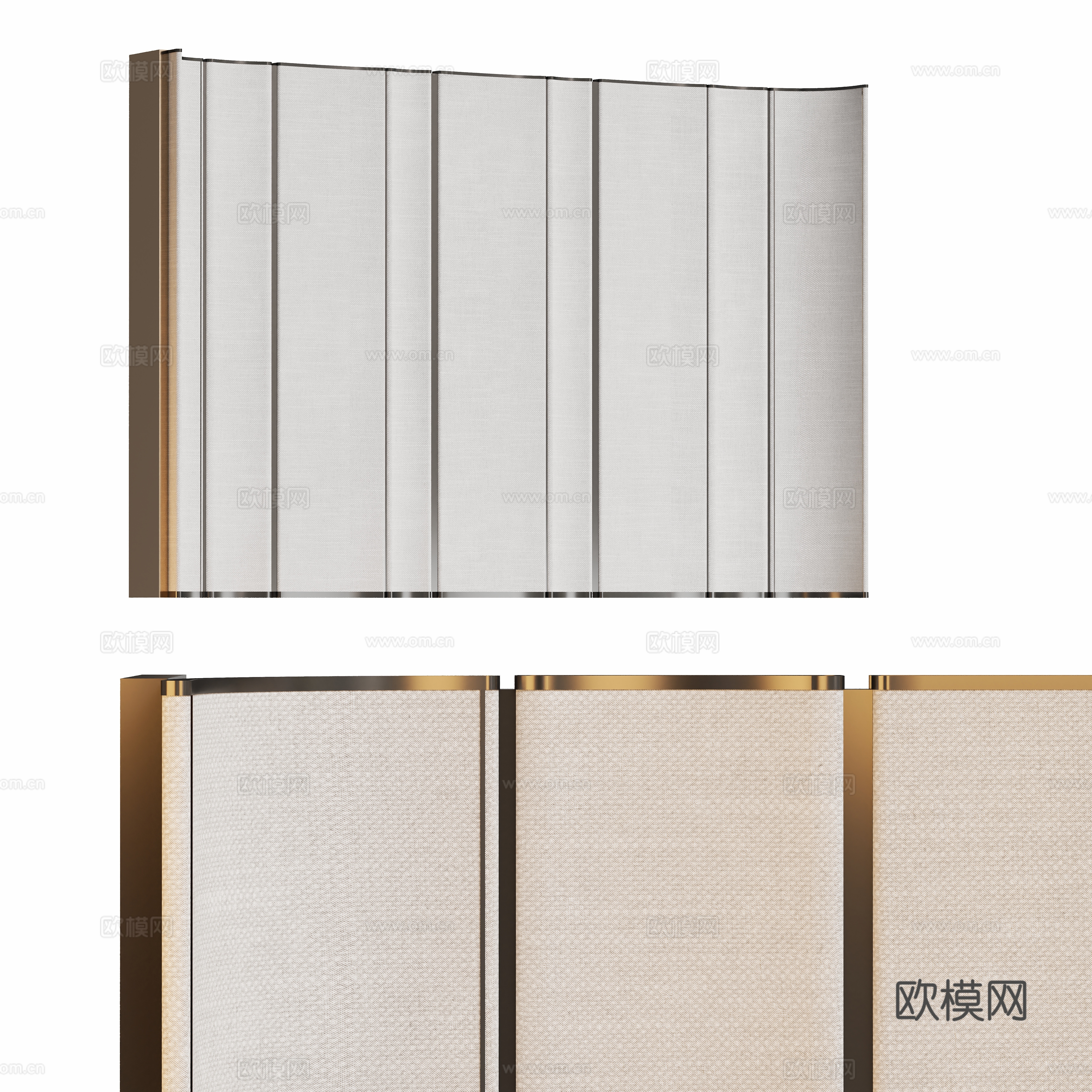 Light luxury bedside background hard bag soft bag 3D model