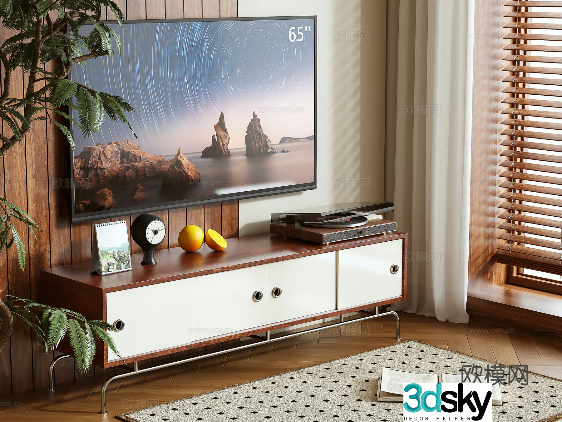 Middle-aged TV cabinet 3D model
