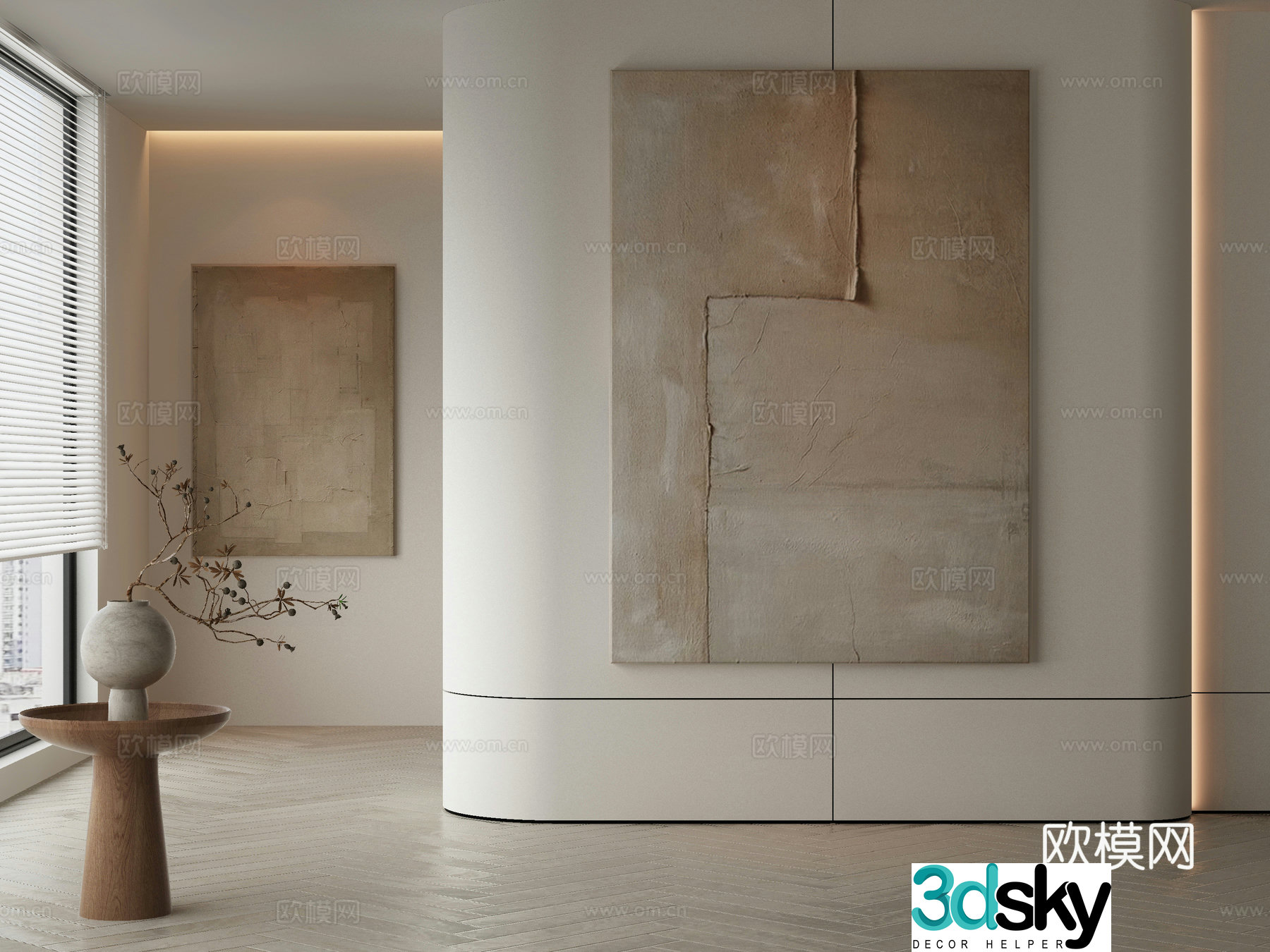 Modern decorative painting Texture painting 3d model